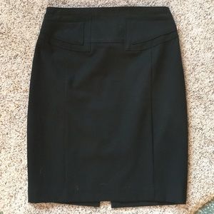 EUC Black Pencil Skirt w/ back belt detail